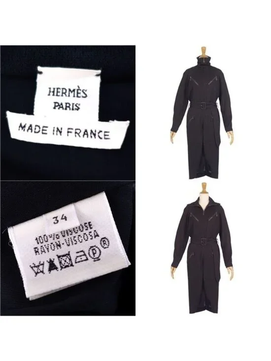 Hermes Dress Long Sleeves Rayon Jar - Picture 9 of 9